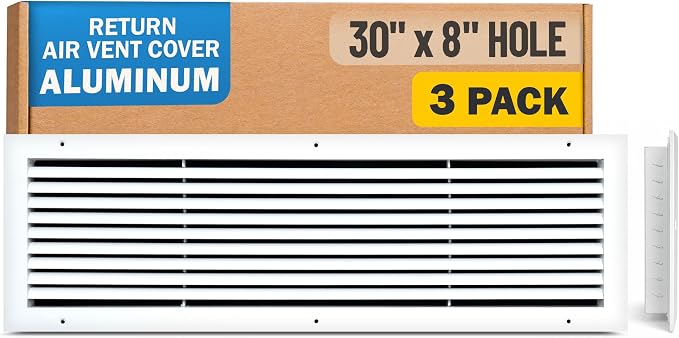Fits 30x8 Hole | Aluminum Return Air Grille by Handua | Vent Cover Grill by Handua