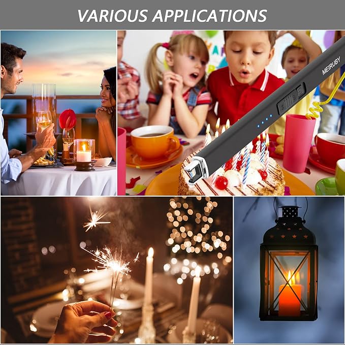 Lighter Electric Candle Lighter Long Electronic Rechargeable USB Arc Windproof - Image 7