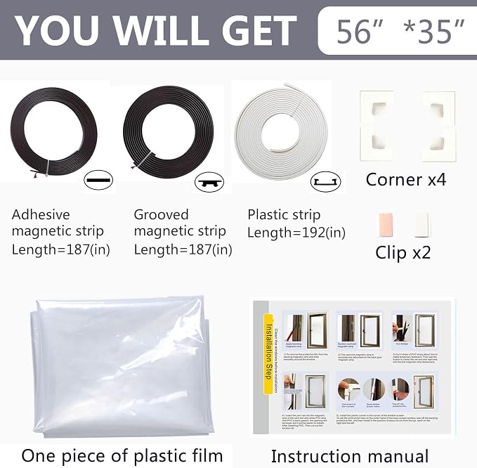 DIY Magnetic Window Insulation kit Transparent Film - Image 5