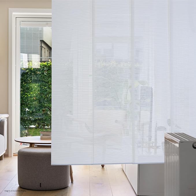 Replacement Fabric Panels for Sliding Glass Door, Fabric Only, Natural Woven - Image 3