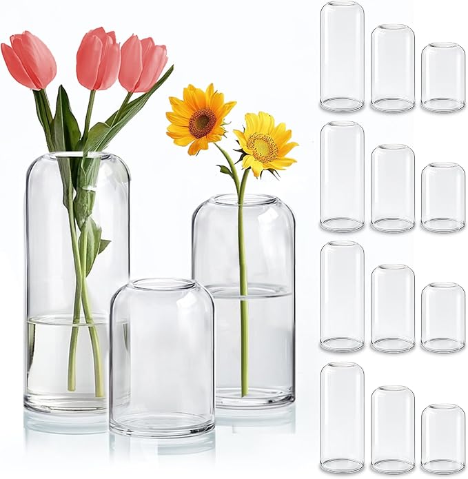 ComSaf Glass Bud Vases in Bulk, Mini Flower Display, Wedding Decor, Table by ComSaf