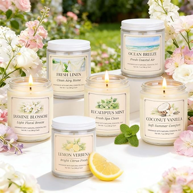 6 Pack Scented Candles Gift Set, 42oz Soy Candles, Jar Candles - Image 6