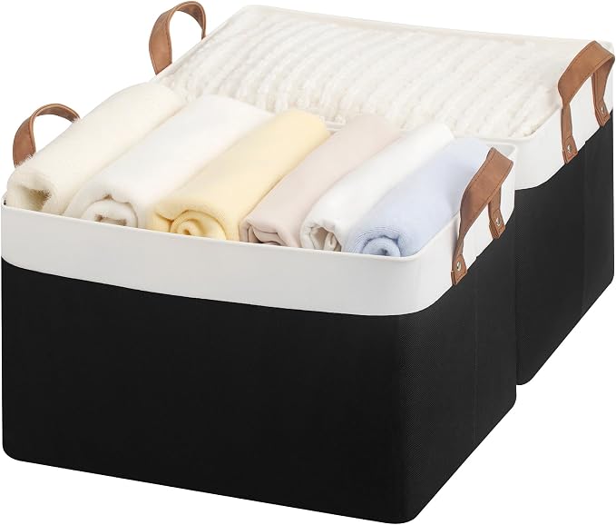 StorageWorks Closet Storage Bins, Sturdy Metal Frame, Collapsible Basket by StorageWorks