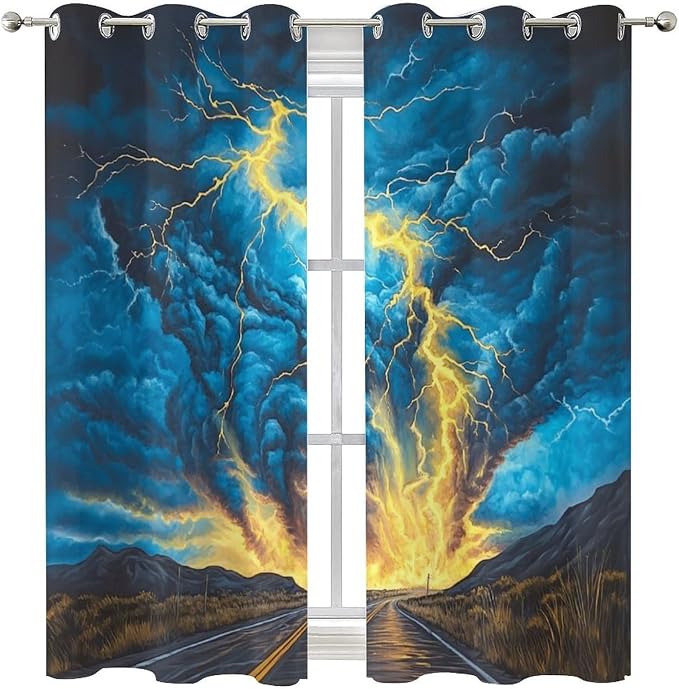 Fantasy Lightning Road Blackout Curtains - Image 8