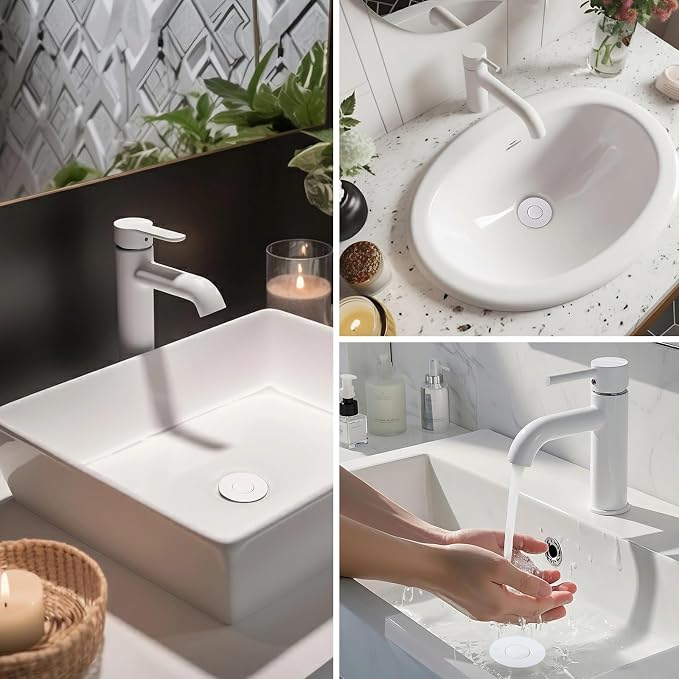 Hibbent Upgraded 3 in 1 Bathroom Sink Drain Strainer, Pop Up Stopper - Image 9