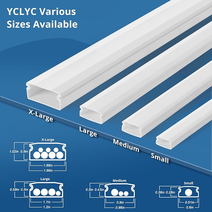 136in Cord Hider for Wall Mount TV, Paintable Power Wall Cord Cover, Wire - Image 5