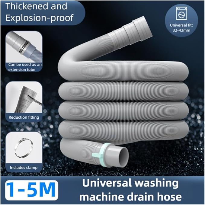 Flexible 1/2/3/5m Washing Machine Drain Hose EVA Dishwasher Extension Pipe - Image 2