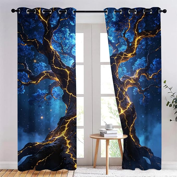 Ancient Trees in the Forest Curtains by Unknown