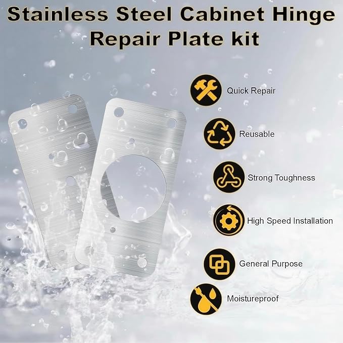 Cabinet Hinges Repair Plate, Hinge Repair Brackets, Hinge Repair Plate Kit | 8 - Image 7