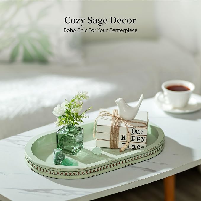 Hanobe 15" Sage Green Decorative Trays - Image 4