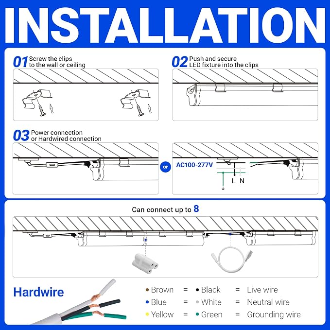 Barrina (6 Pack LED T5 Integrated Single Fixture, 6500K 20W | Super Bright - Image 9