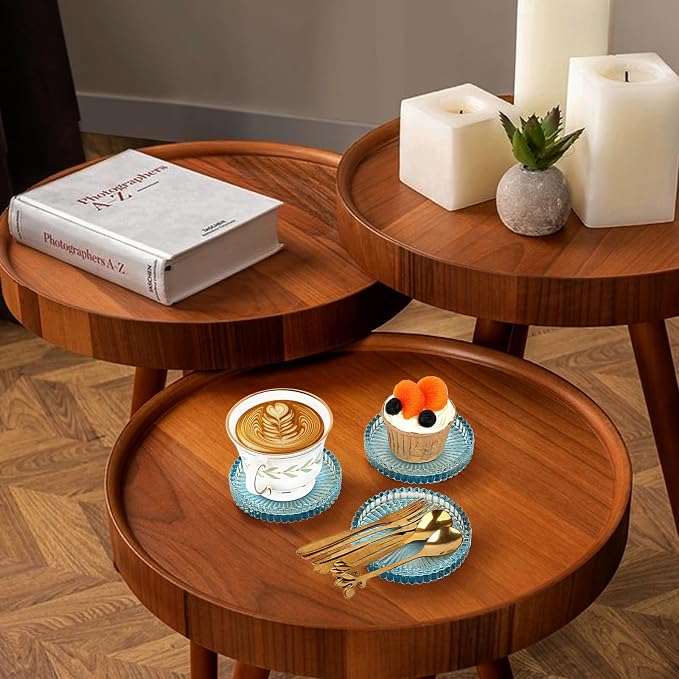 Modern Clear Coaster Set of 5- Glass Coasters - Image 7
