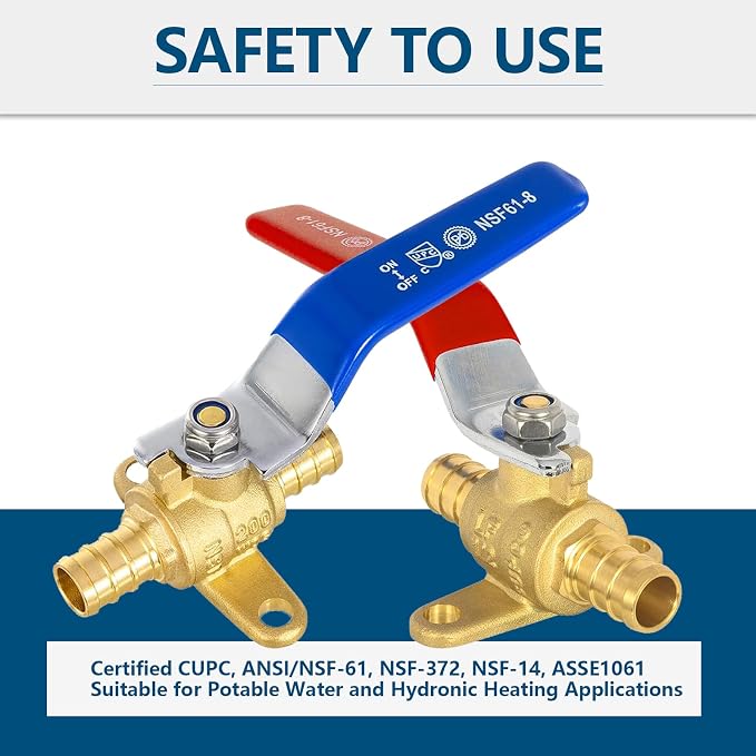 10PACK GUOFIS 1/2" PEX Crimp Full Port Ball Valve - Image 2