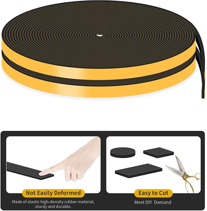 Weather Stripping, High Density CR, Strong Adhesive, 1/2 in x 1/16 in x 66Ft | - Image 6