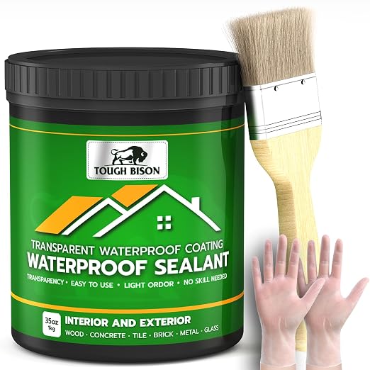 Clear Waterproof Sealant – Water-Based Transparent Waterproof Coating Acrylic by Tough+Bison
