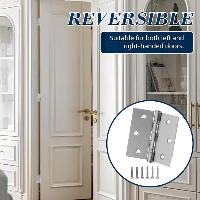 6 Pack 3.5 Inch x 3.5 Inch Door Hinges - Image 4