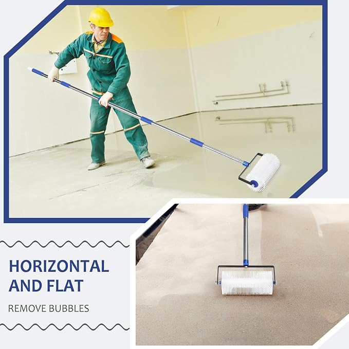 Spiked Roller for Self Leveling, Equipped 34-77”Adjustable Extension Handle | - Image 3
