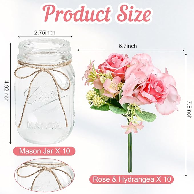 10 Sets Mason Jars Table Centerpiece - Image 2