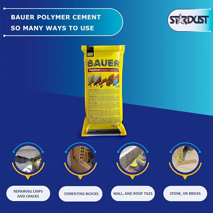 Bauer Instant Polymer Cement, Ready-to-Use, 2kg | Alternative to Mortar & - Image 3