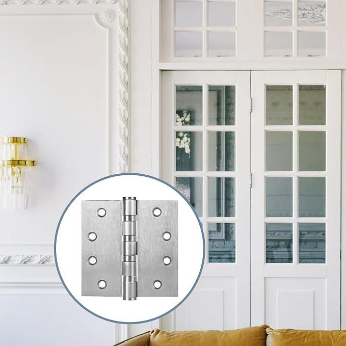 3 Pack Stainless Steel 4'' Door Hinges, 4in x 4in Heavy-Duty Ball Bearing Door - Image 8