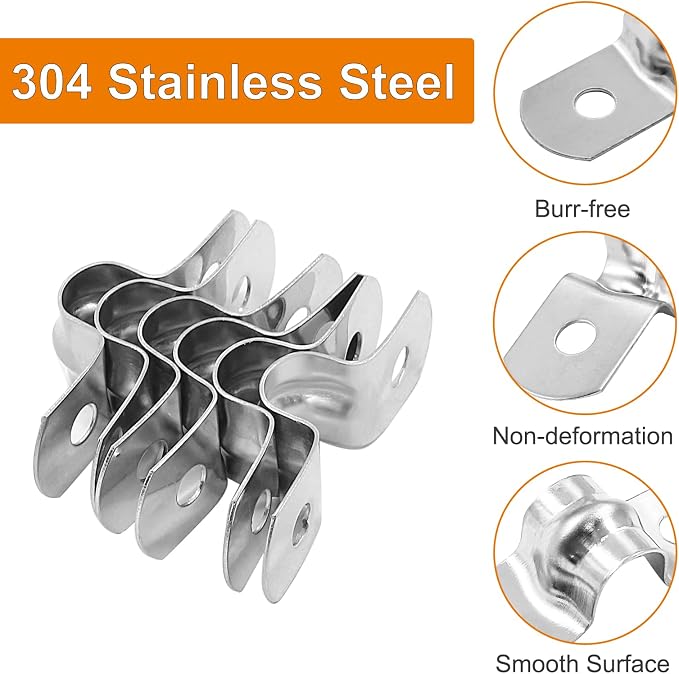Biaungdo M8 Rigid Pipe Strap, 5/16" Stainless Steel, U Bracket Pipe Clamps - Image 5
