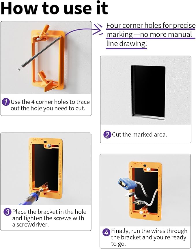 VCELINK Low Voltage Mounting Bracket, Flush Low Voltage Box - Image 3