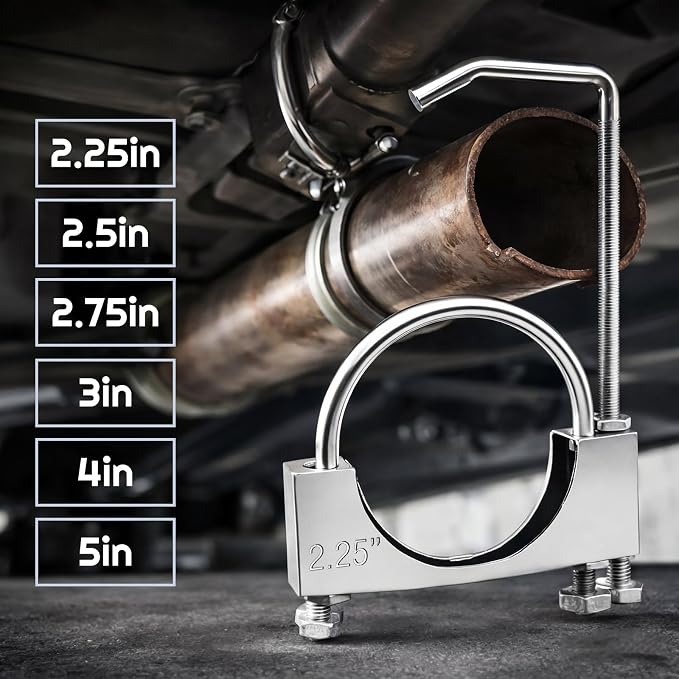 4 Pcs 2.25 Inch Universal Exhaust Clamp - Image 3