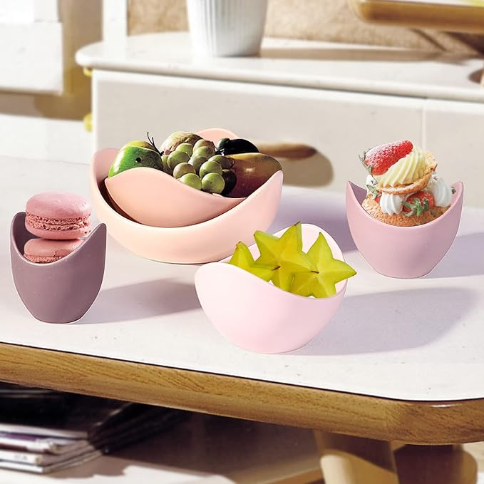 Notakia Salad Decorative Bowls Lotus Shaped Pasta Bowls Dishwasher Safe - Image 4