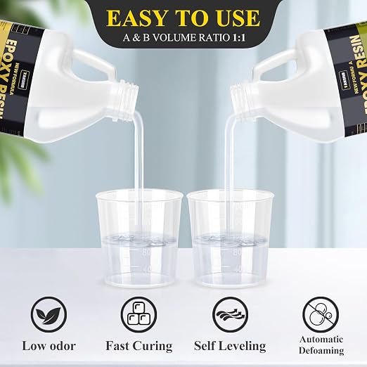 TAKIMO 68OZ 3X UV Resistant Crystal Clear Epoxy Resin Kit, 1:1 High Gloss | - Image 2