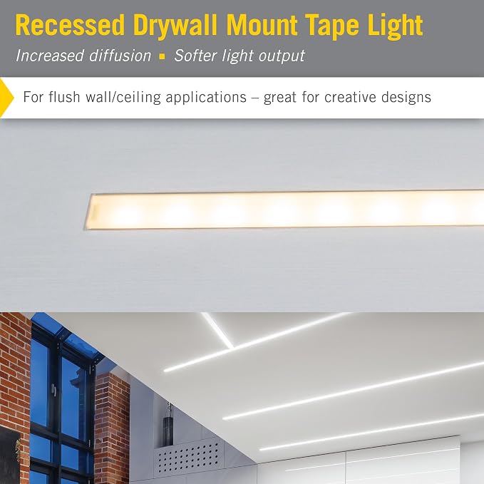 Armacost Lighting Recessed Drywall Mount LED Tape Light Mounting Channel 5-Pack - Image 3