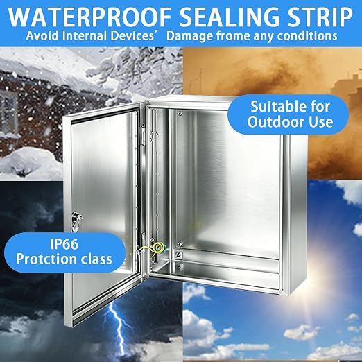 Electrical Enclosure 12x12x8, 304 Stainless Steel Enclosure IP66 Waterproof and - Image 7