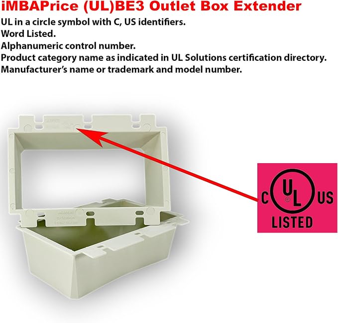 iMBAPrice IMBA-BE3 3-Gang Non-Metallic Electrical Power Outlet Box Extender - Image 2
