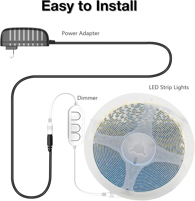White LED Strip Lights, 18ft Dimmable 6500K Daylight, - Image 6