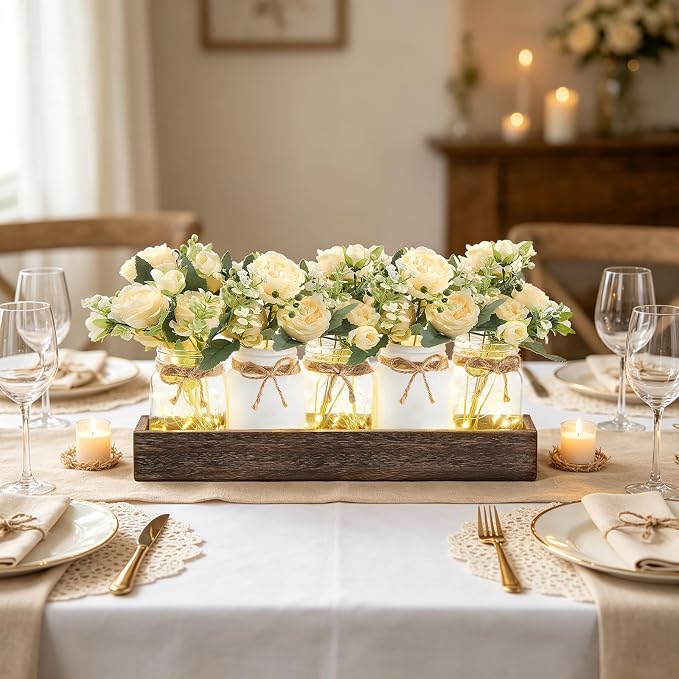 Mkono Mason Jar Lights Centerpieces - Image 2