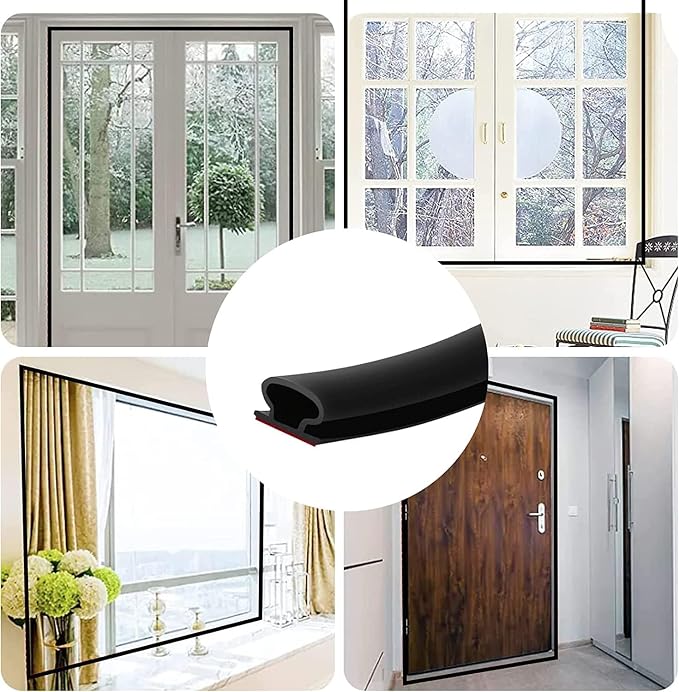 ESUFEIR 49Feet Door Weather Stripping Seal Strip, Self-Adhesive Rubber - Image 8