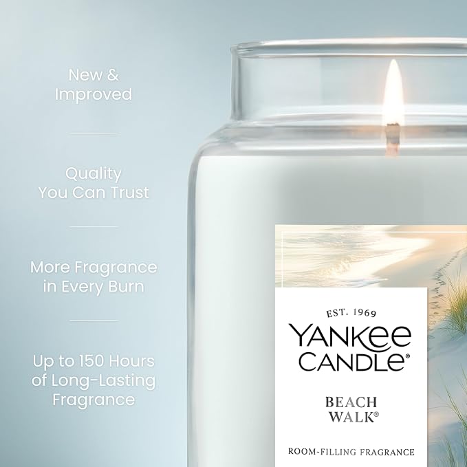 Yankee Candle Beach Walk Scented Candle, 22oz Large Jar - Image 3
