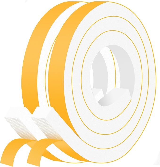 Strong Adhesive White WeatherStripping 1x3/4in, Block Drafts, Noise | Fills by Trisiki