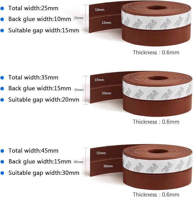 TAROSE Weather Stripping Door Seal, 33 Feet Long Brown | Shower Door Seal Strip - Image 2