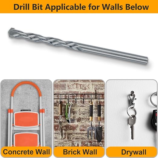 #10-12 Wall Anchors and Screws Kit, 110 Plastic Concrete Anchors and 110 Wood - Image 5