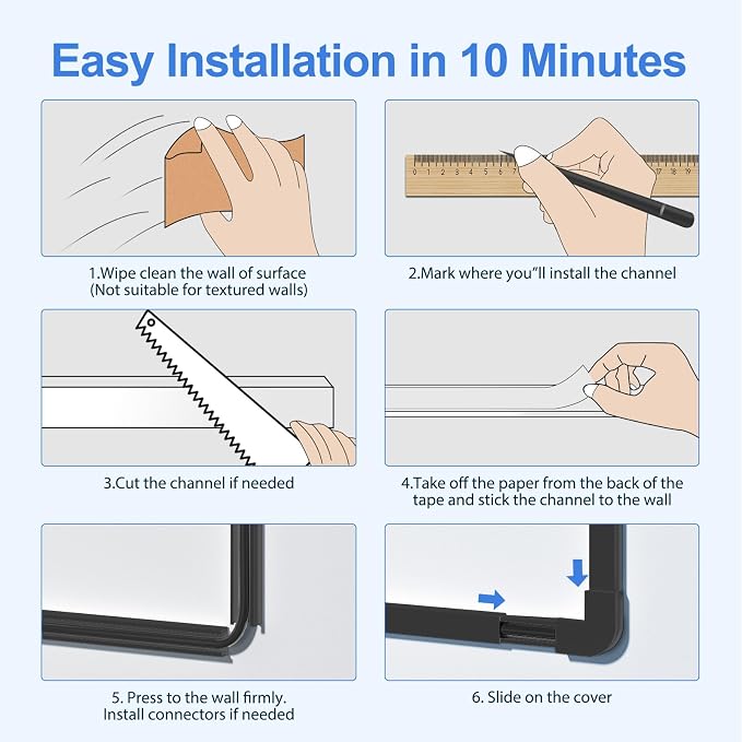Yecaye Cord Hider, 113in One-Cord Cable Raceways, W0.59in H0.4in, Easy Install - Image 7