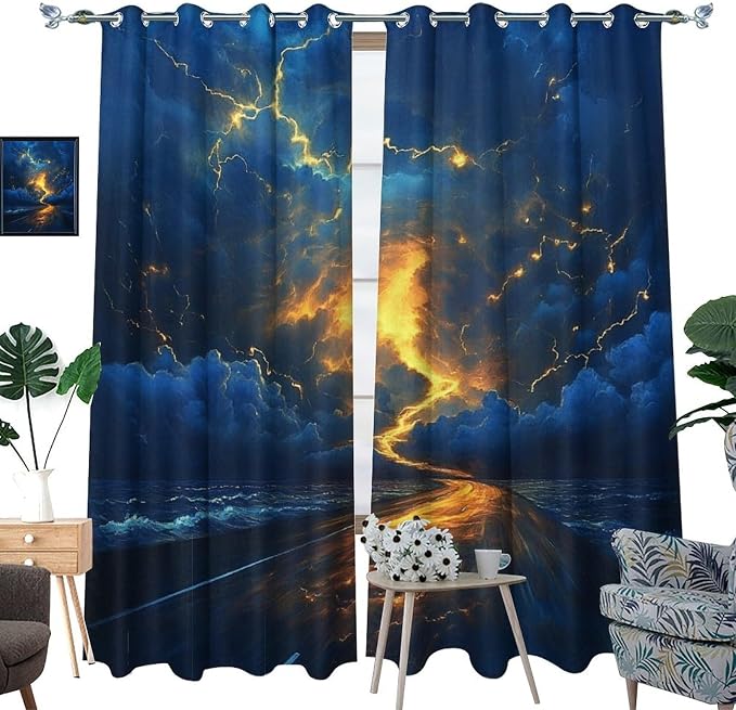 Nature Tornado Lightning Blackout Curtains - Image 3