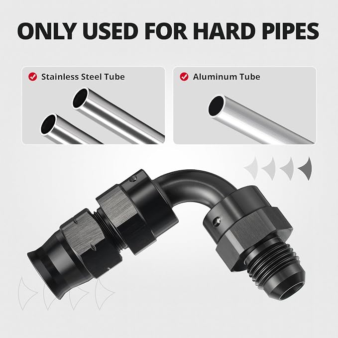 EVIL ENERGY 6AN Male to 3/8" Hardline Compression Fitting Adapter 90 Degree - Image 5