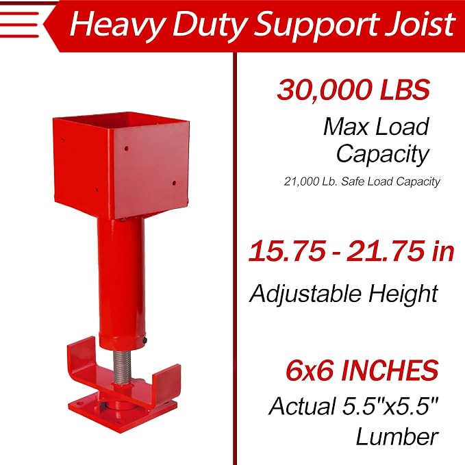 6x6 Screw Jack, Adjustable House Floor Jack - Image 2