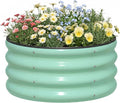 2x2x1ft Round Galvanized Raised Garden Bed Kit Outdoor, Metal Planter Box by snugniture