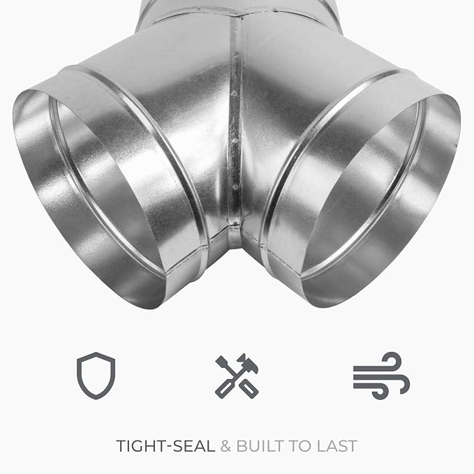 45° Degree Ø8 x 8 x 8 Inch Y Shape Duct Splitter - Image 4