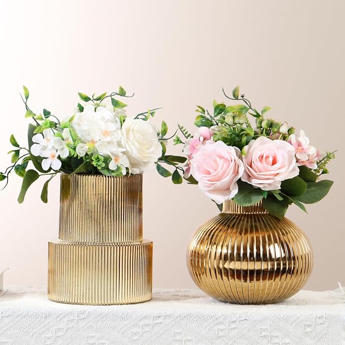 Ribbed Glass Vases, Modern Vase by YANWE