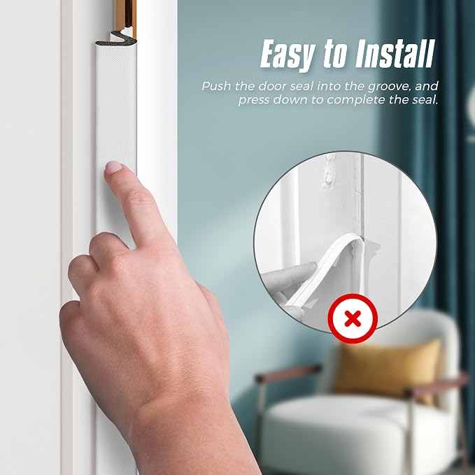 Door Weather Stripping, 28 FT V-Shaped Kerf Seal - Image 5