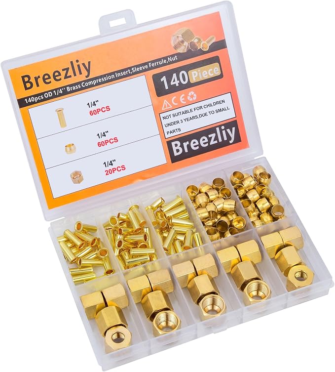 140PCS 1/4 Inch Compression Fittings Assortment kit- 60 Brass Compression - Image 5