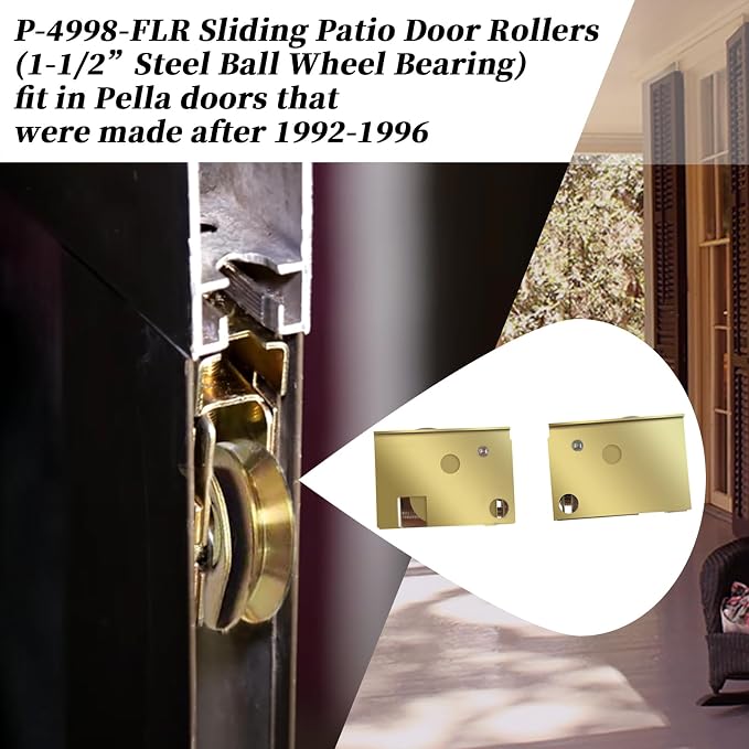 2Pcs P-4998-FLR Sliding Patio Door Roller, Adjustable Roller Height | Fit - Image 2
