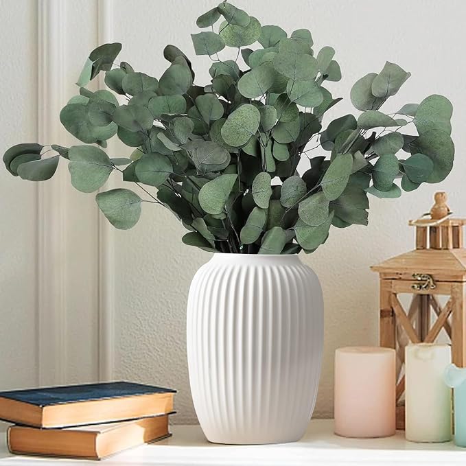 White Ceramic Vase for Modern Home Decor, Minimalistic Nordic Boho Matte Vase - Image 2